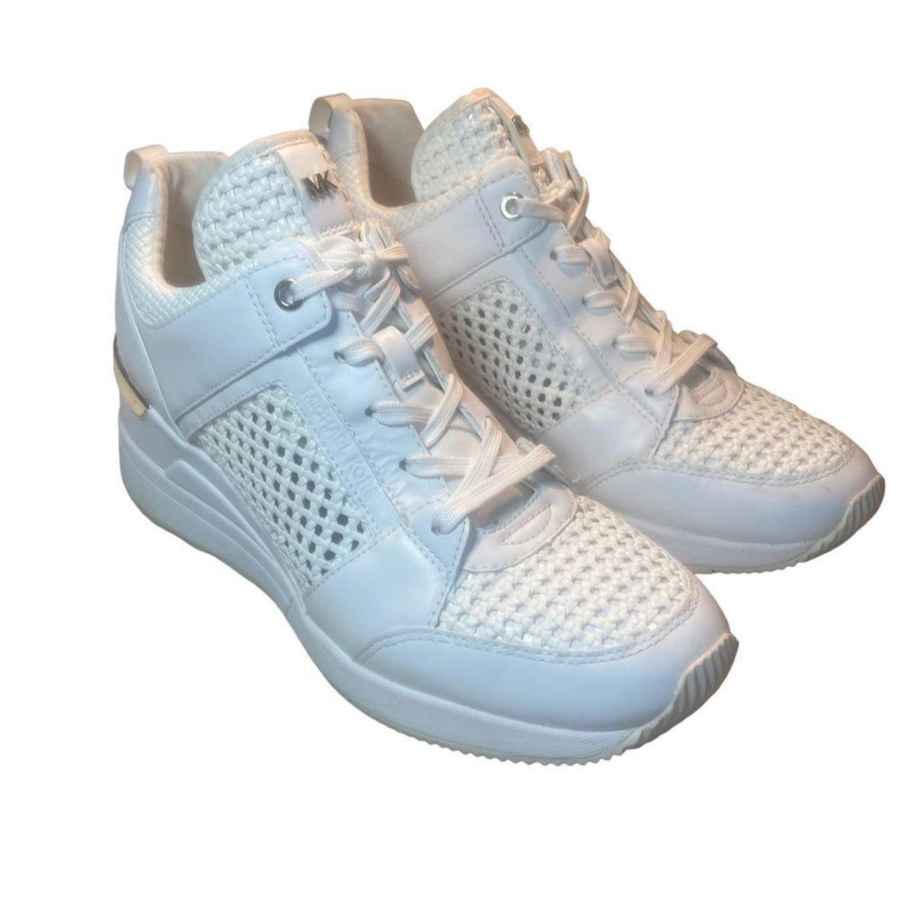 michael kors white and gold trainers