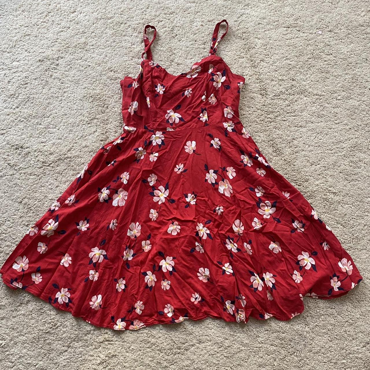 Old navy red 2025 floral dress