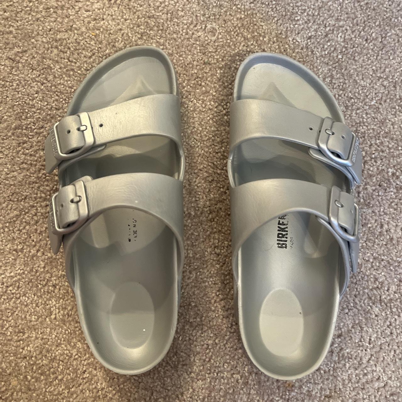 Grey Birkenstocks Size 36 / size 6 In women’s - Depop