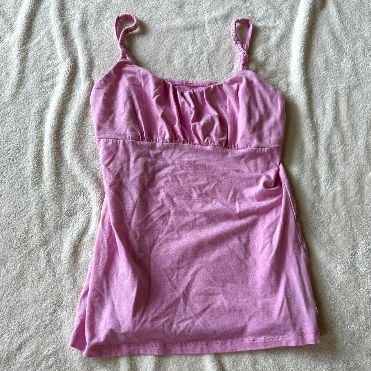 pink milkmaid tank top size small #milkmaidtop... - Depop