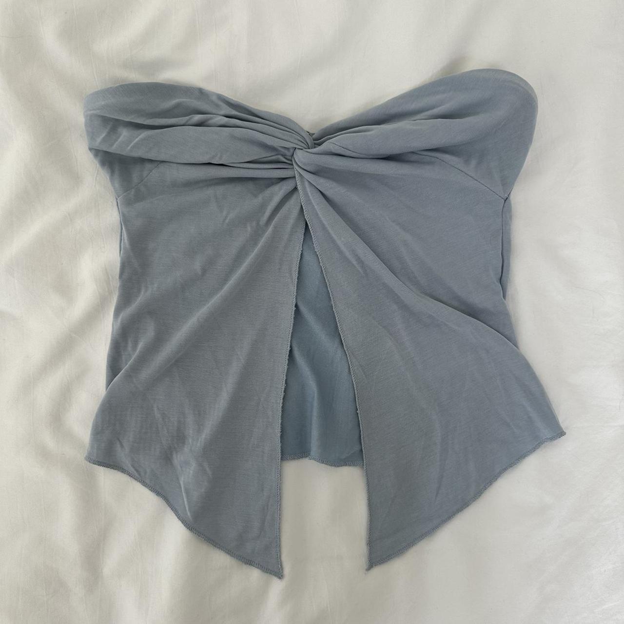 edkited twisted split front tube top size... - Depop