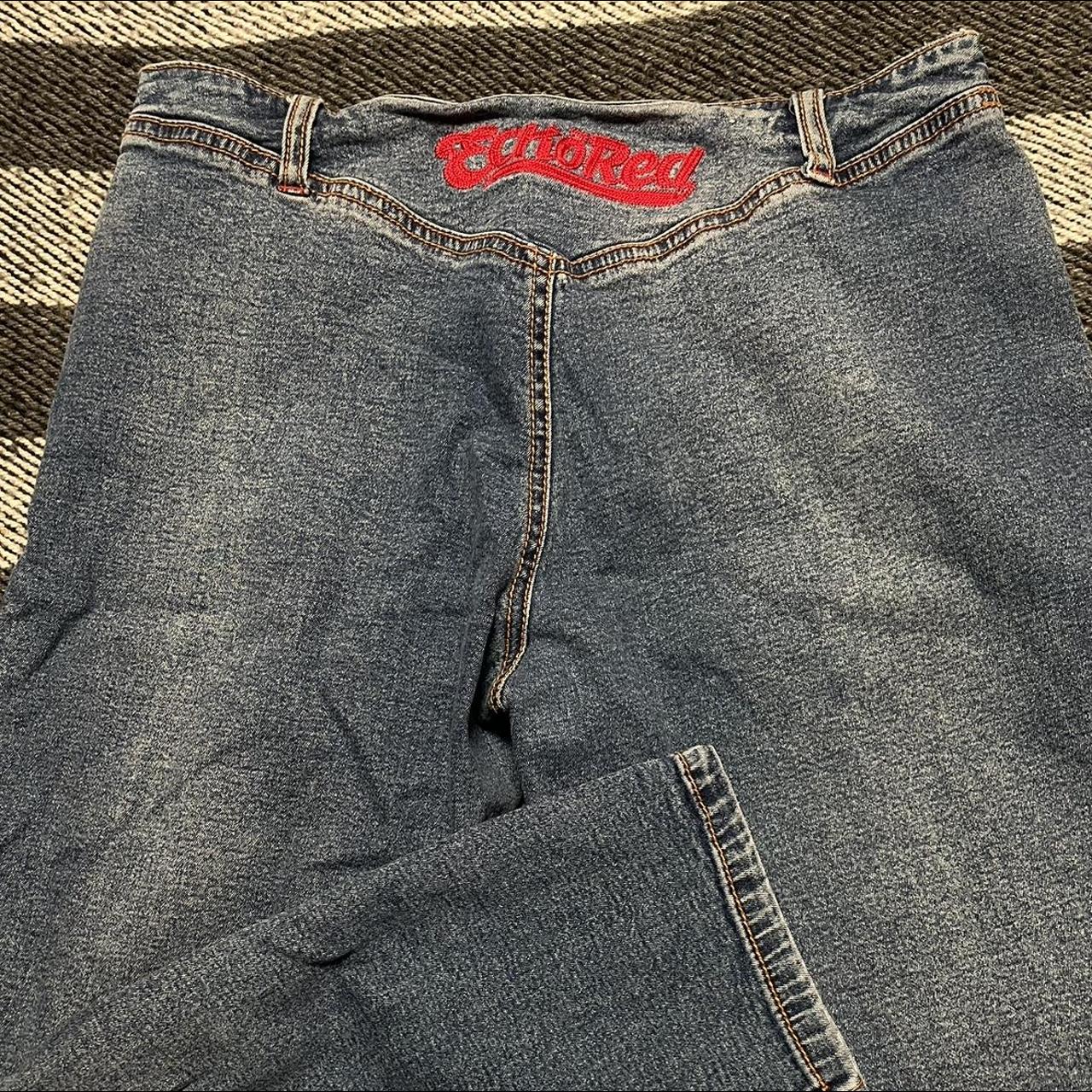 Ecko Unltd. Women's Red and Blue Jeans | Depop