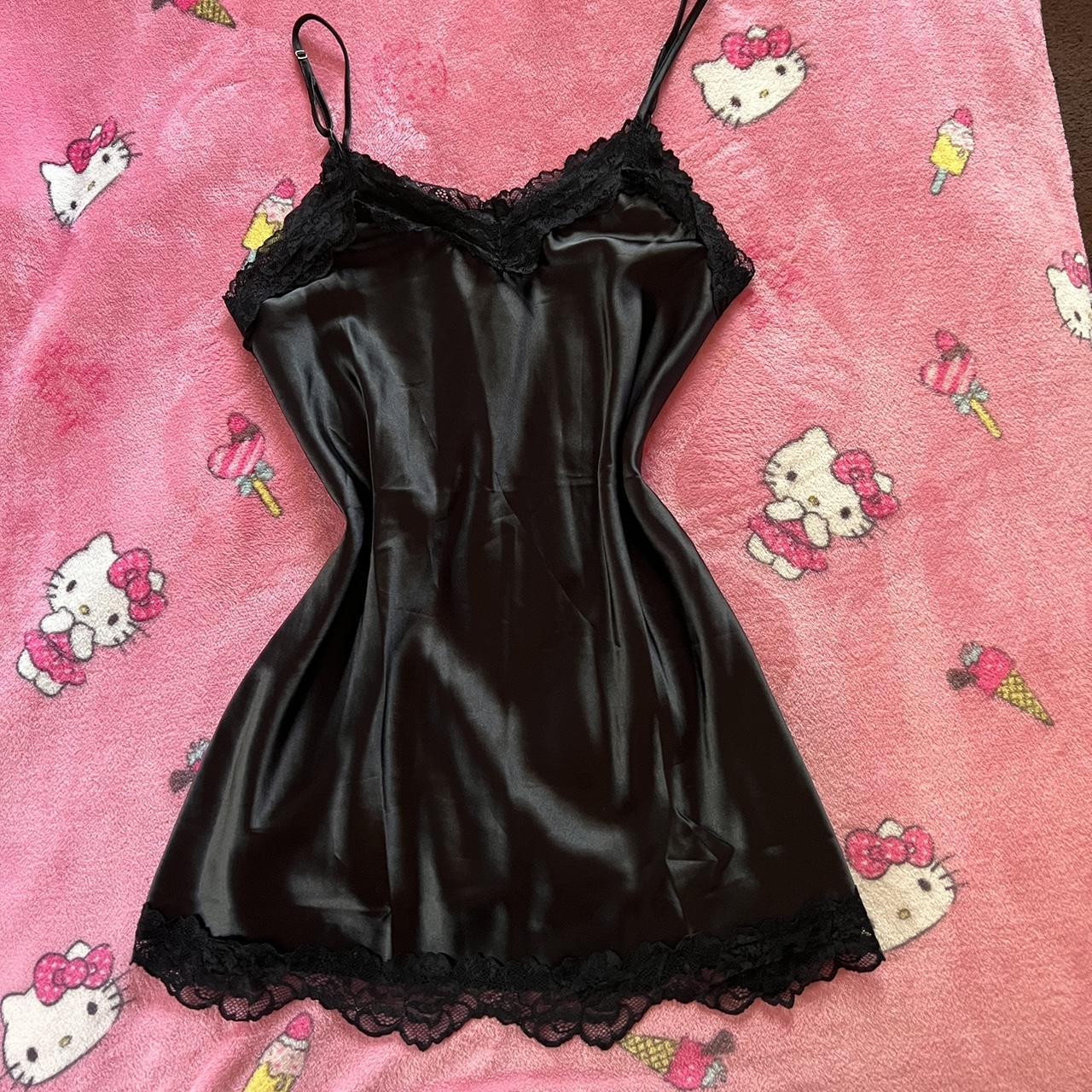 Black mini slip dress Adjustable straps Size Small - Depop