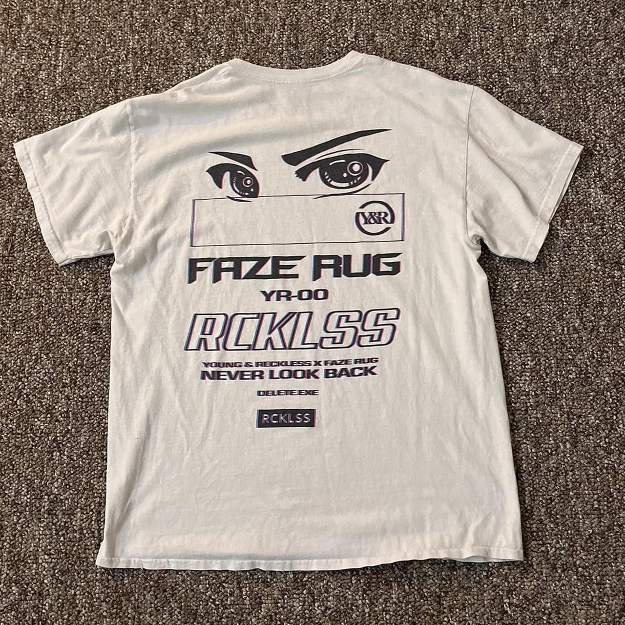 Faze rug young & reckless white and black tshirt... - Depop