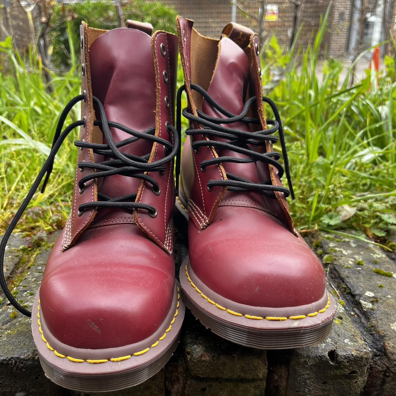 Dr. Martens Men's Burgundy Boots | Depop