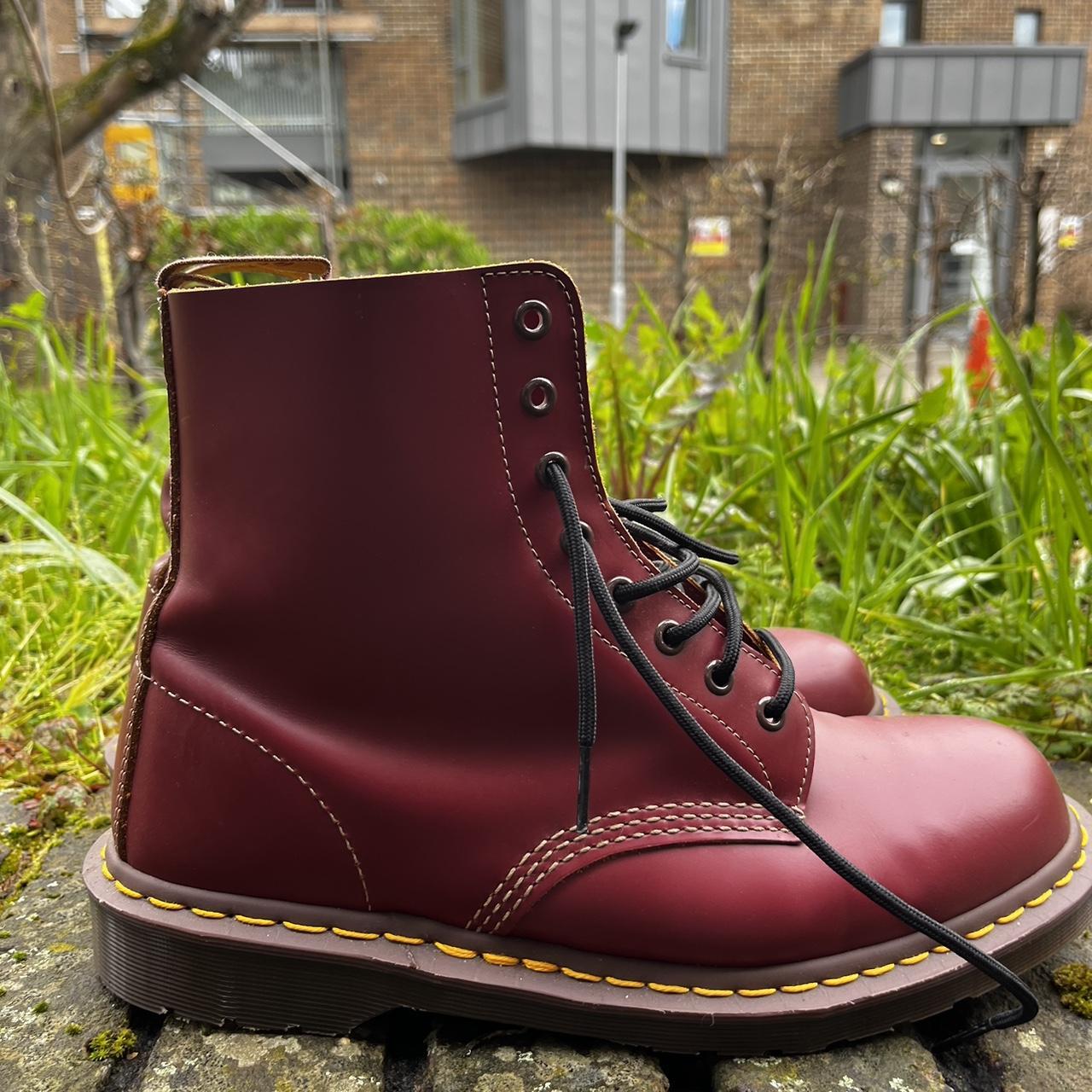 Dr. Martens Men's Burgundy Boots | Depop