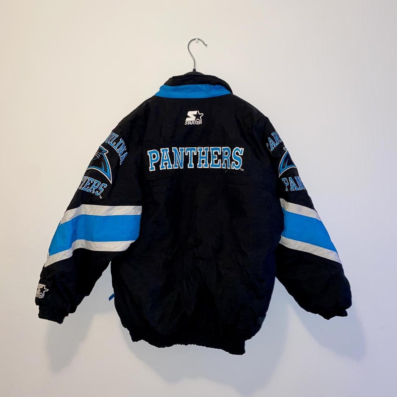 Carolina Panthers Starter Jacket. Marked as medium - Depop