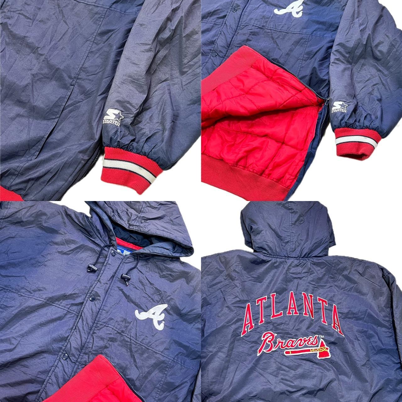 Vintage Starter Atlanta Braves Satin Jacket Men's - Depop