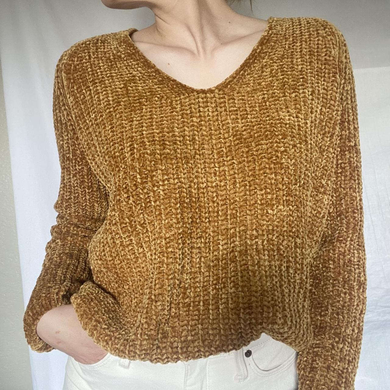 Mustard on sale chenille sweater