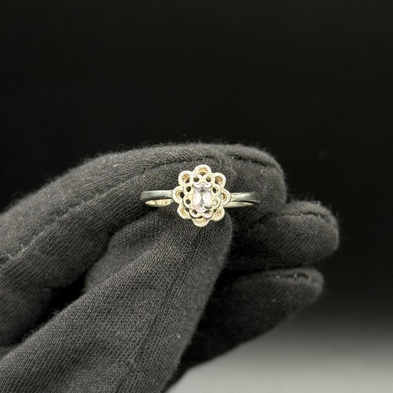 Women's Ring - Silver – Flower Ring with small st… - image 2