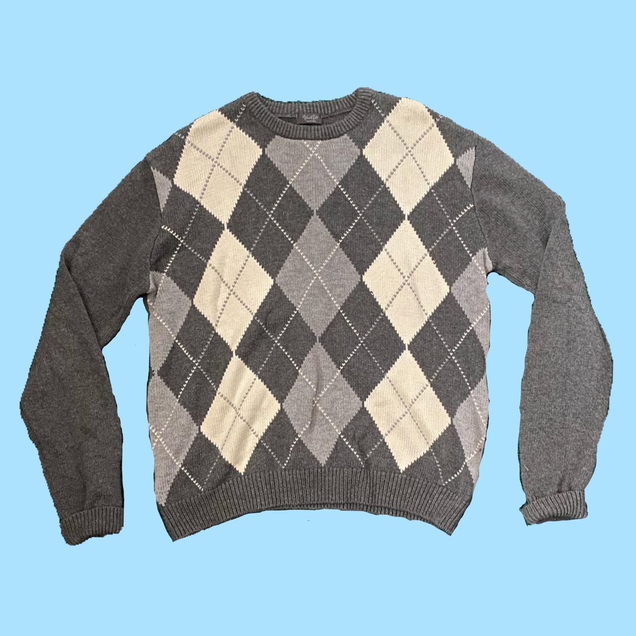 grey argyle sweater pacsun john galt size: