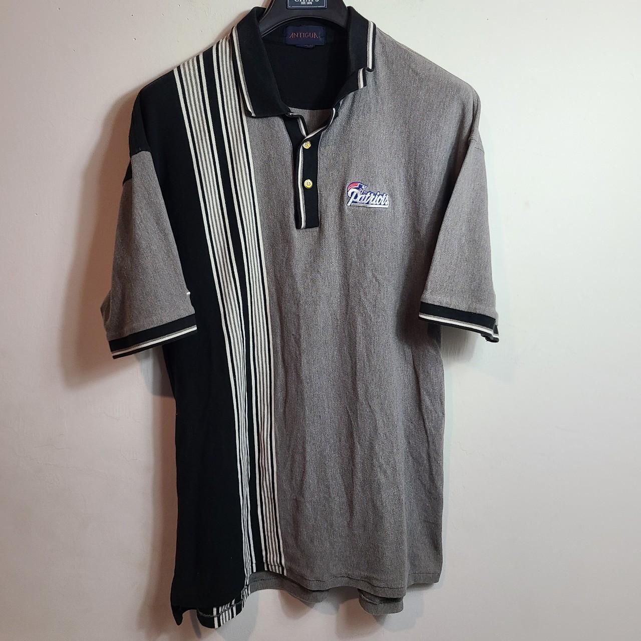 NFL Men's Black and Grey Poloshirts Depop