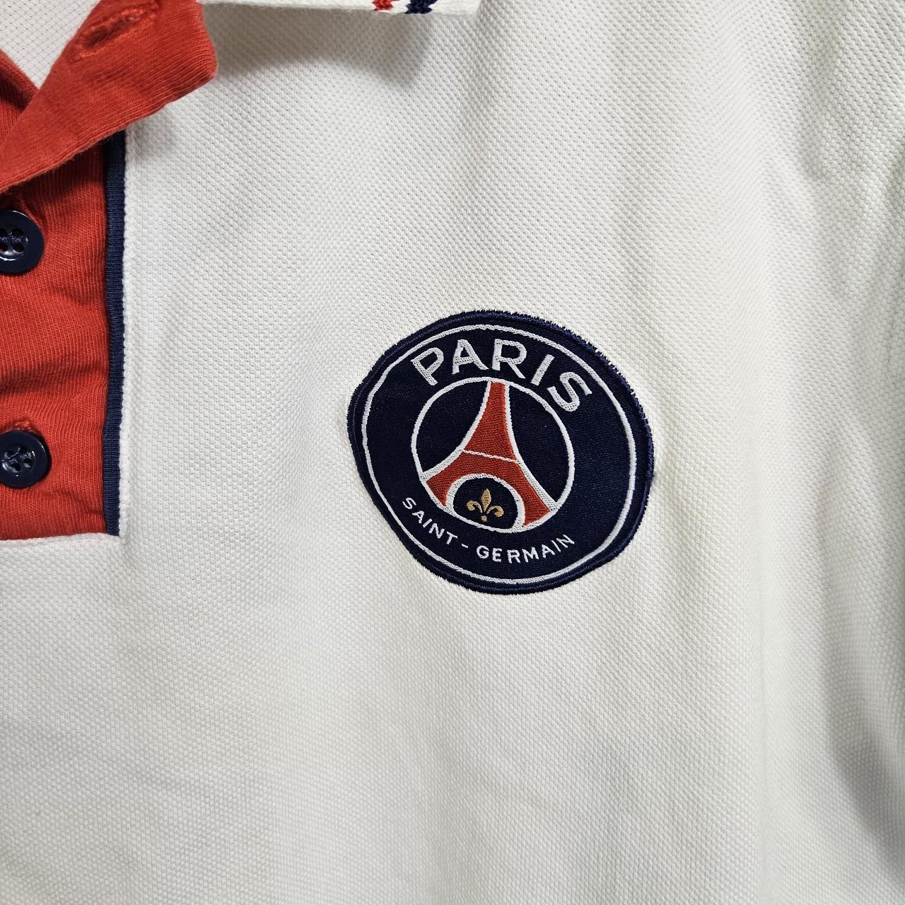 Paris Saint-Germain White Polo Shirt! Size:... - Depop