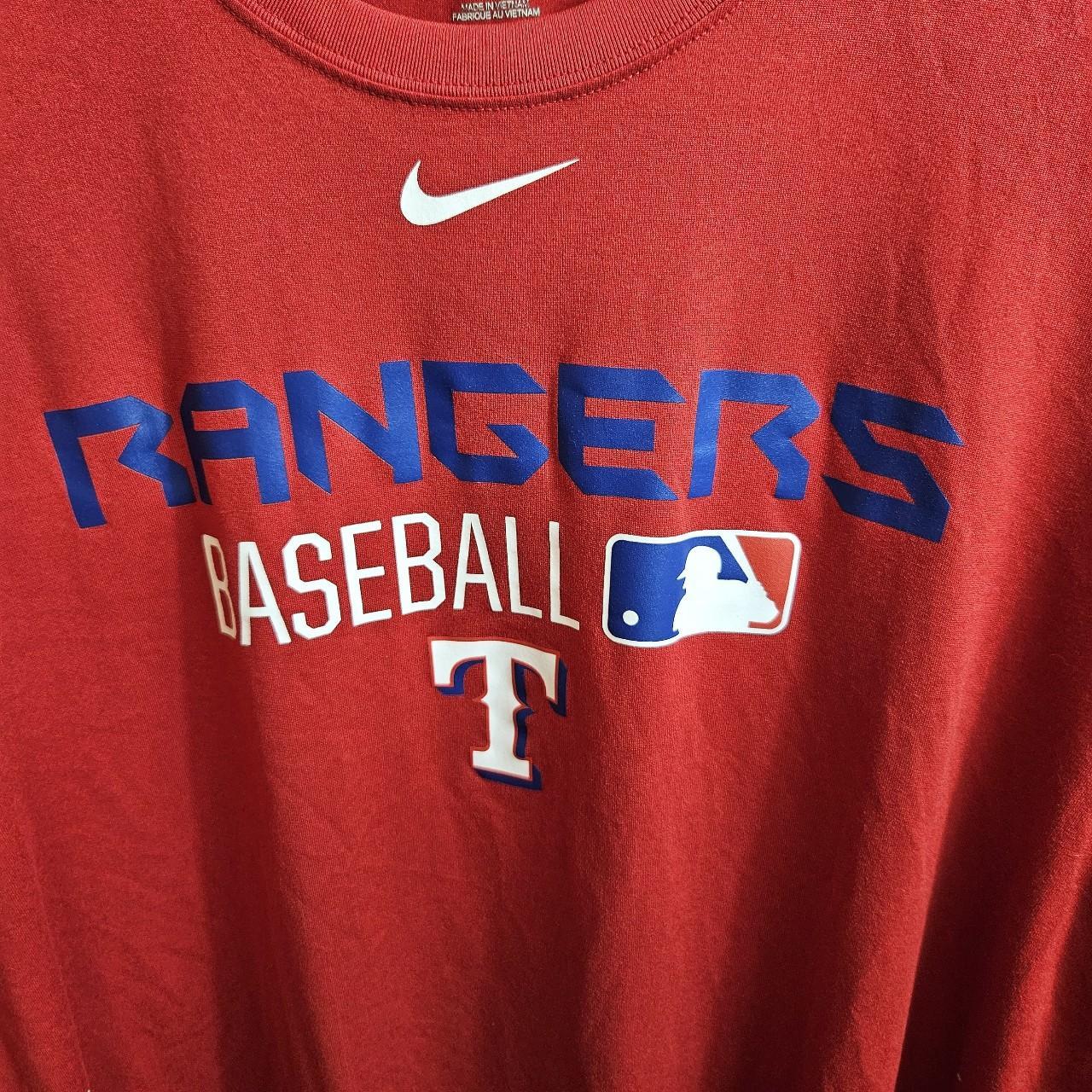 Men's Nike DRI-FIT Texas Rangers Baseball Blue T-Shirt XL Dri Fit