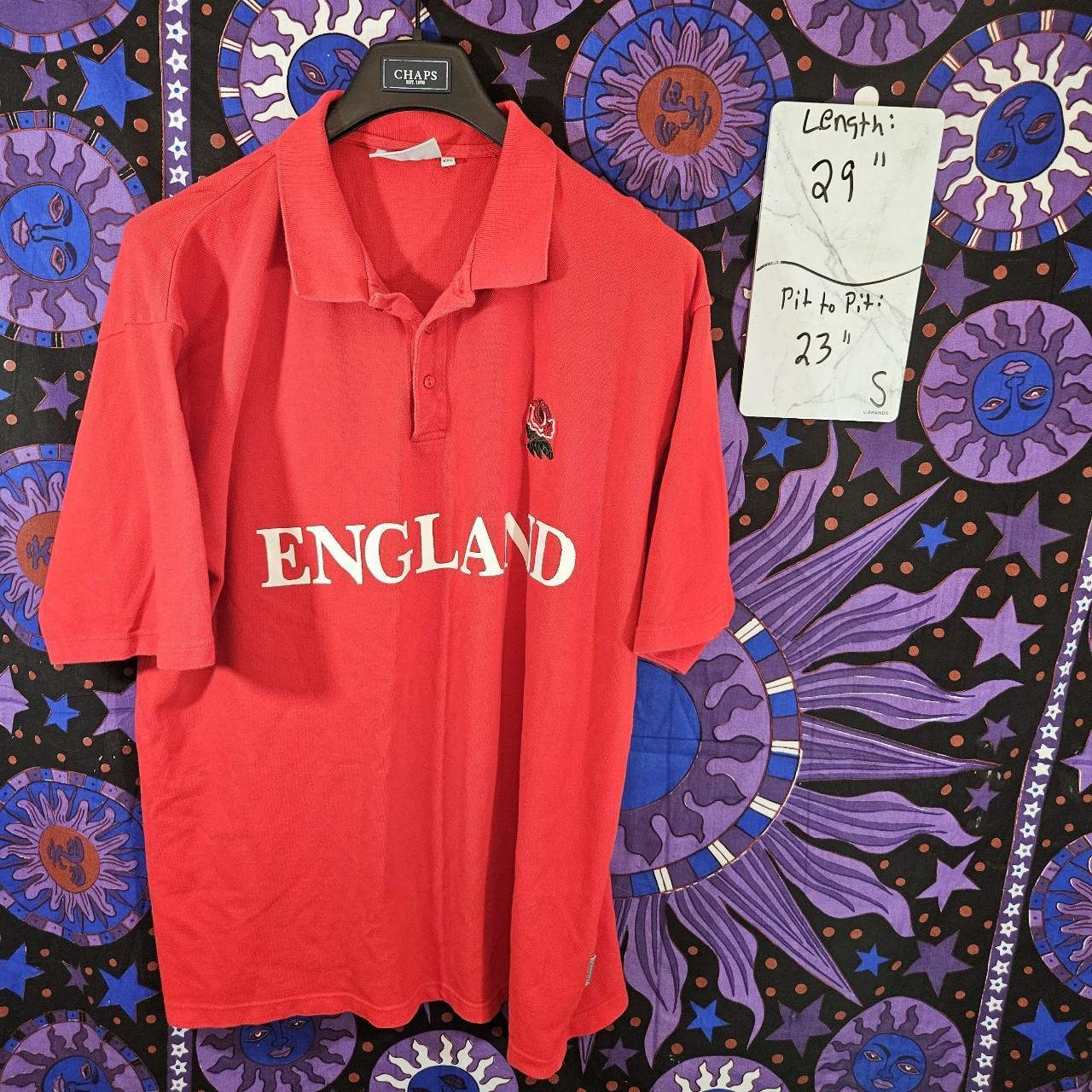 Vintage 90's England Red Polo Shirt! Size:... - Depop