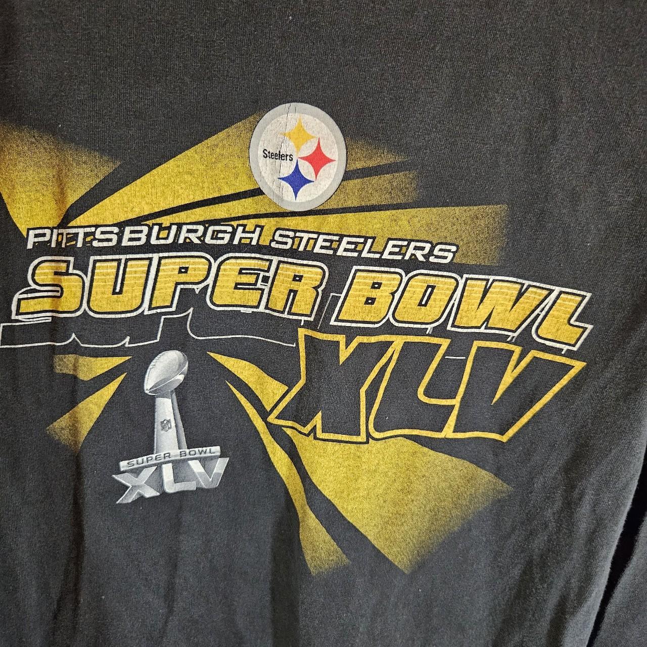 Y2K NFL Pittsburgh Steelers Super Bowl XLV Black - Depop