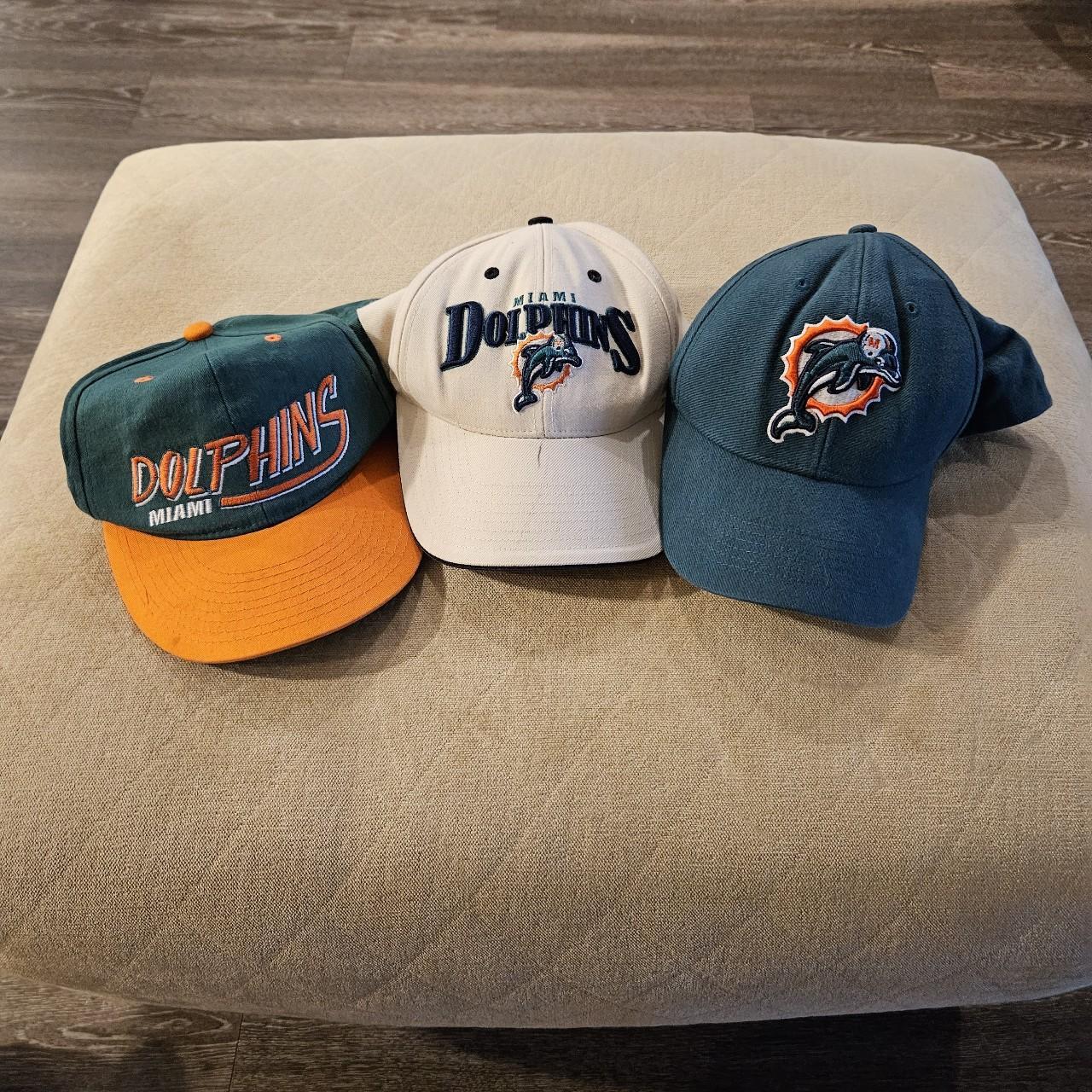 Lot of 3 NFL Miami Dolphins Hats! Condition: Great - Depop