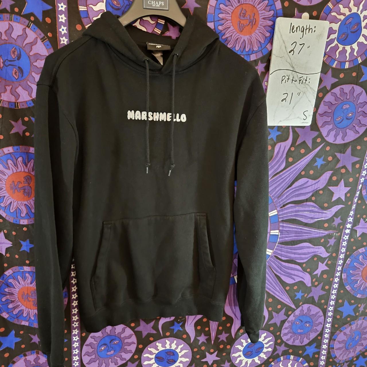 Marshmello Black Embroidered Hoodie Depop