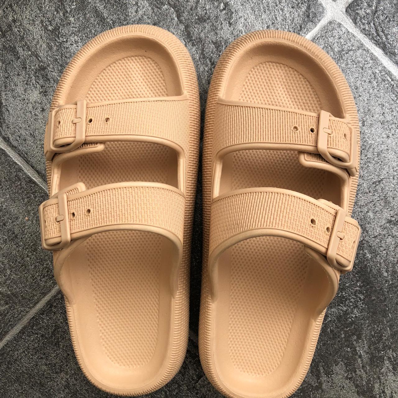 Beige strap soft sandals from Amazon, worn twice,... - Depop