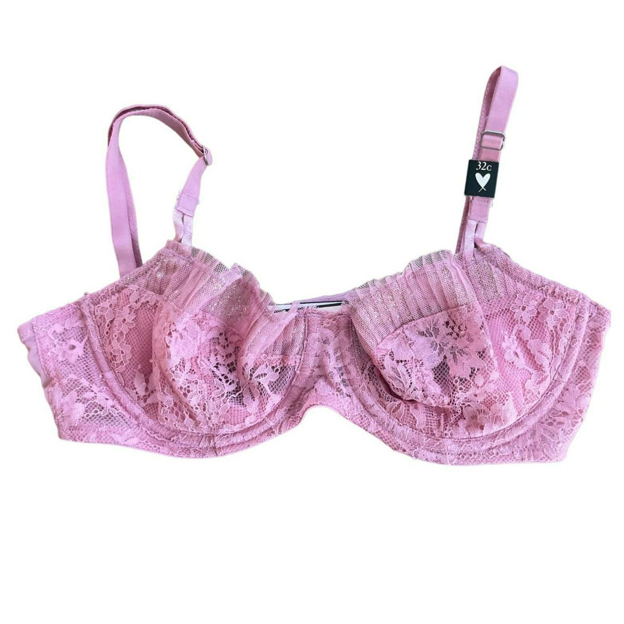 PINK Victoria's Secret Lace Push Up Underwire Padded Bra 32C