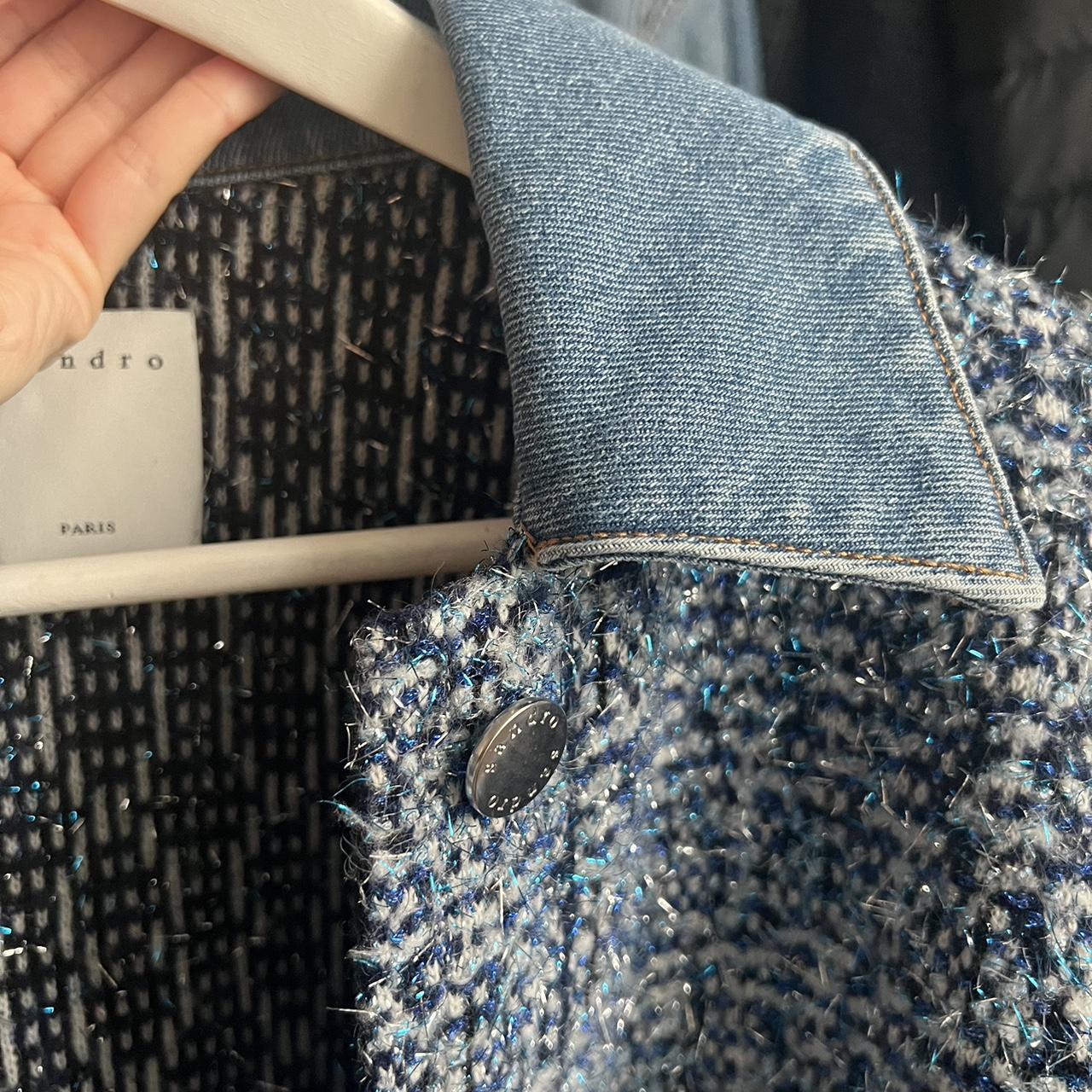 Sandro denim collar tweed jacket, Barely worn,