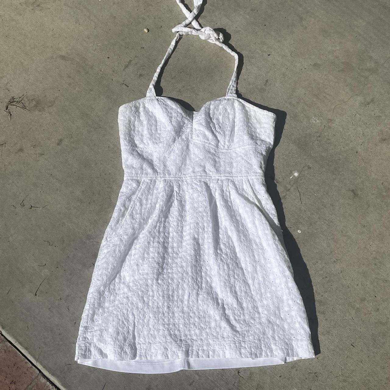 White eyelet halter dress 🧺🌼🪷🌸 No flaws Has... - Depop