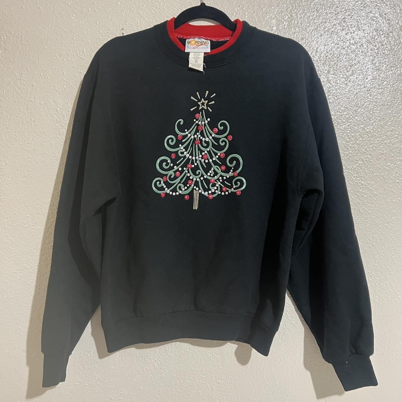 Vintage 90s Morning Sun Glitter Painted Christmas... - Depop