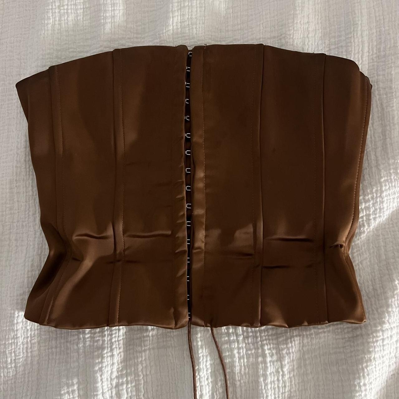 Danielle Guizio Corset Top in satin brown🤎 , Size