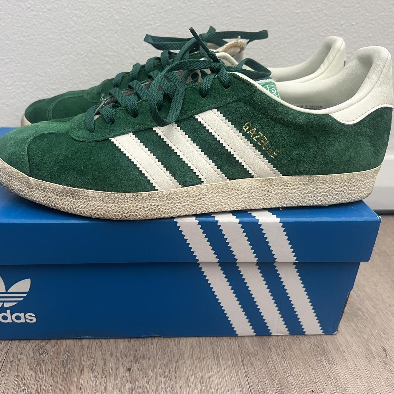 Adidas Gazelle in emerald suede. Worn only a few... - Depop