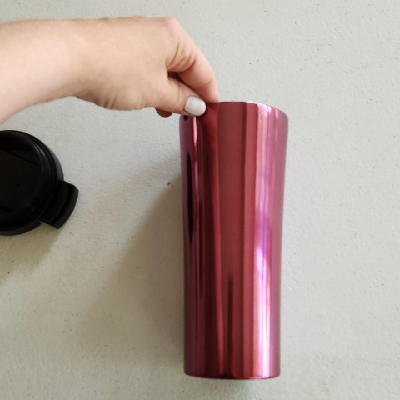 16 oz rose gold pink Starbucks tumbler cup with - Depop