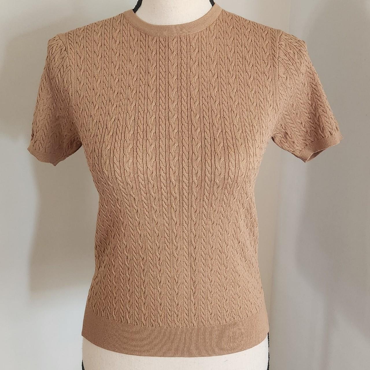 Short sleeve cable knit on sale sweater