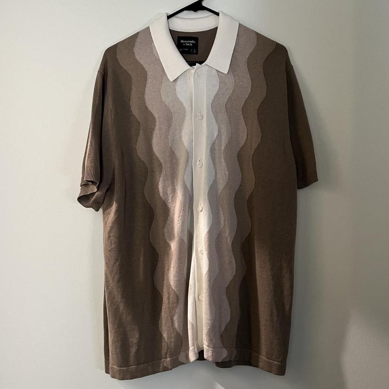 Abercrombie knit button down polo shirt size L Depop