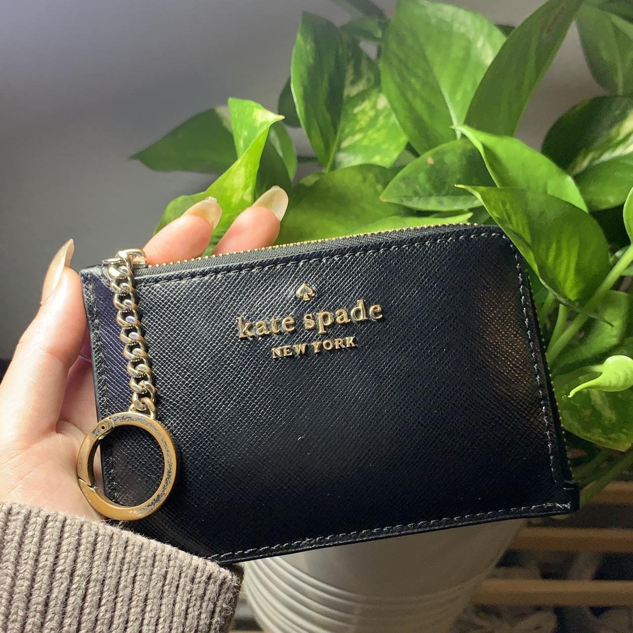 Kate Spade New York Women's Black and Gold Wallet-purses | Depop