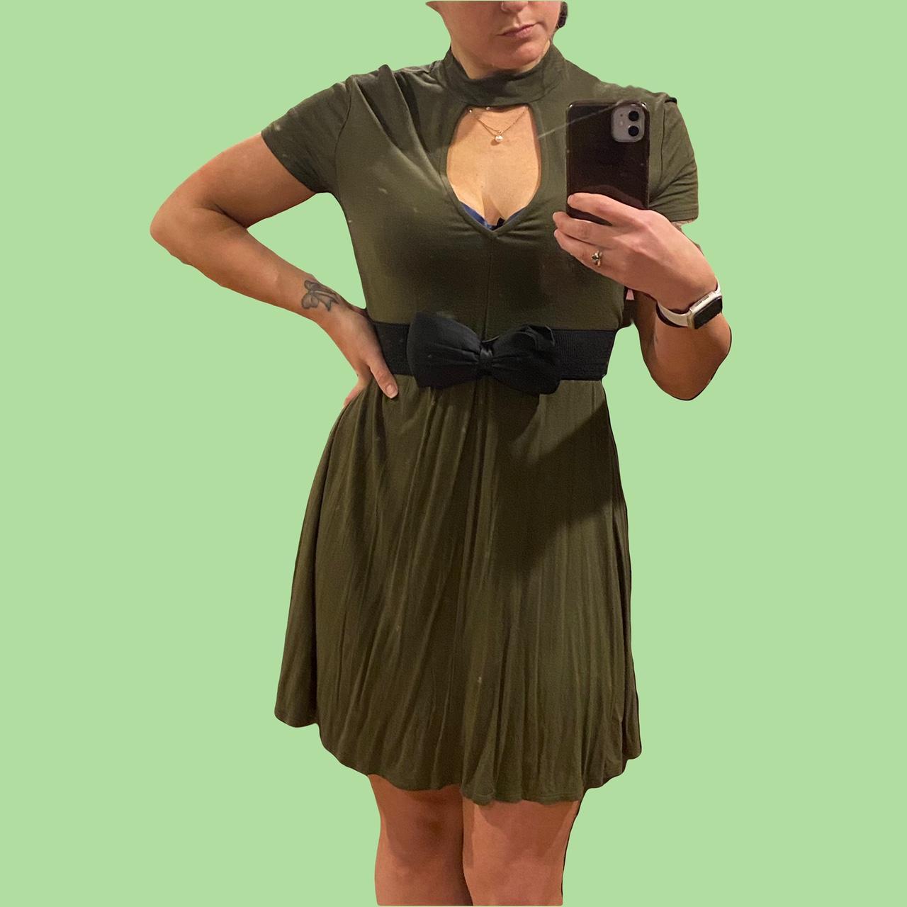 Forest green casual dress best sale