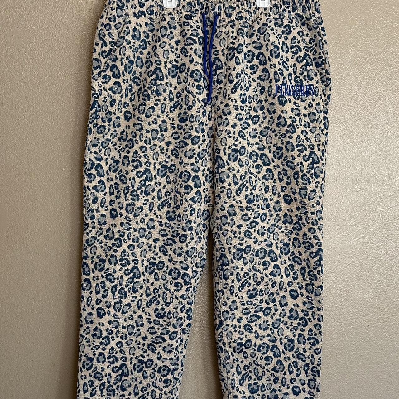 Pleasures blue leopard beach pants, Xxl, Pleasure...