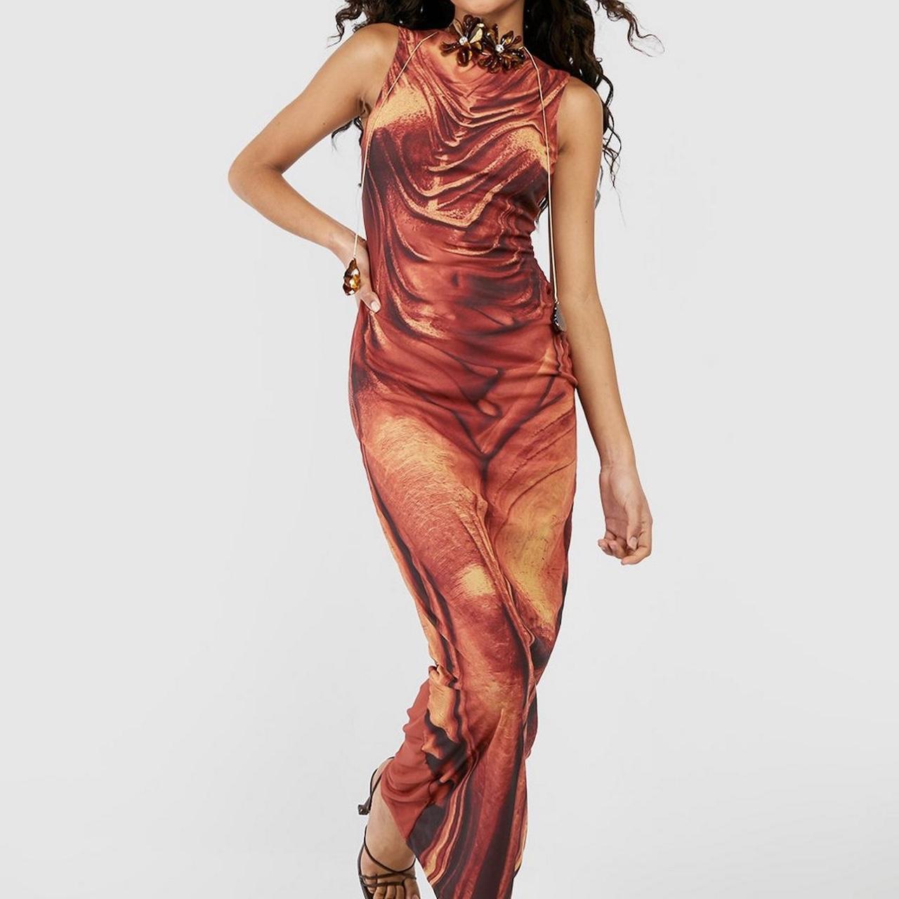 boohoo sequin mesh dress