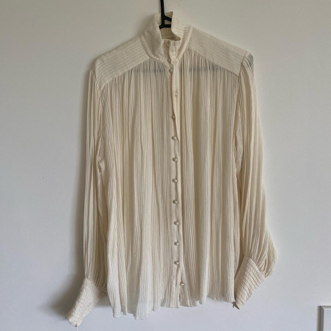 Zimmermann silk shirt - ivory Size 1 RRP $495 - Depop