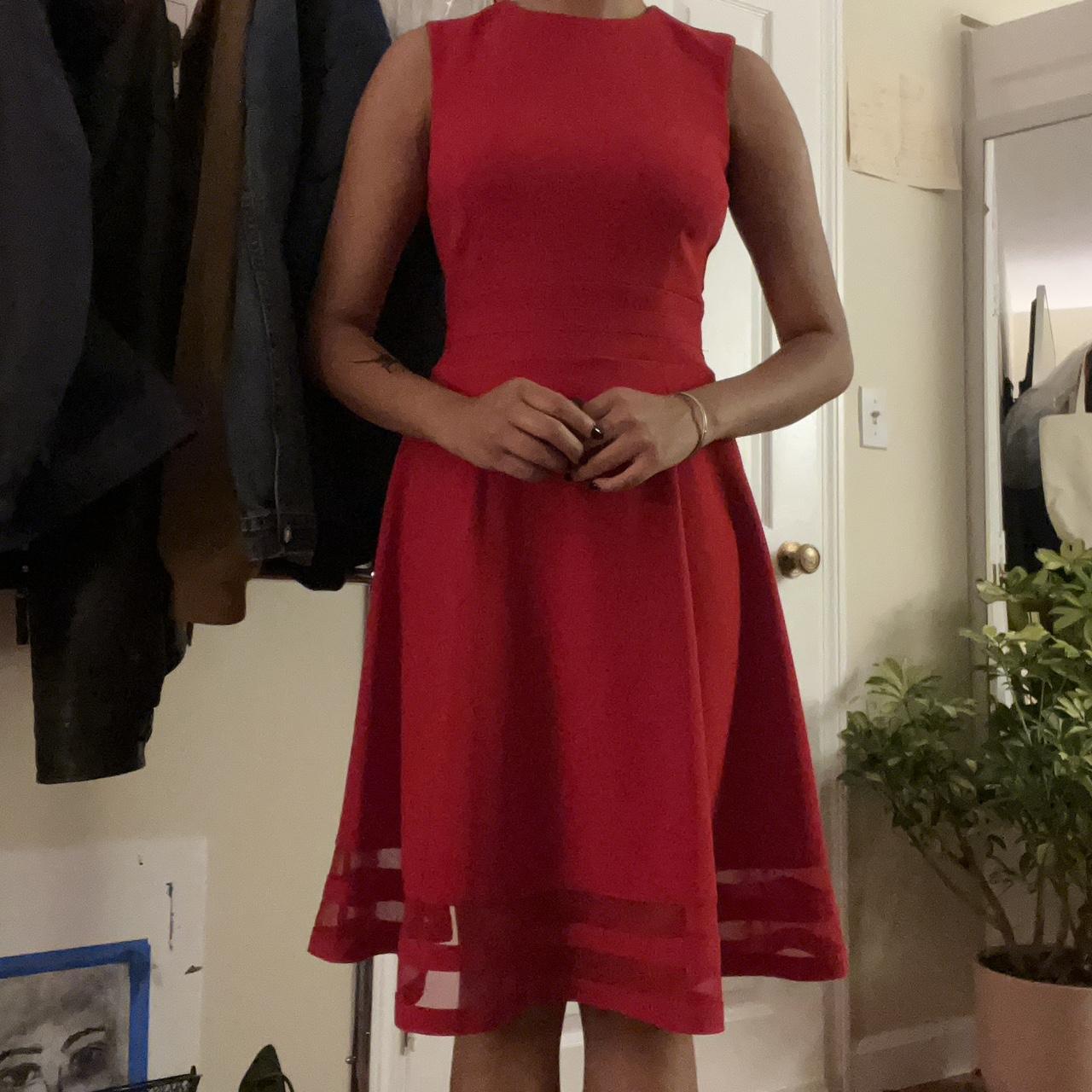 CALVIN KLEIN red dress., #calvinklein #semi-formal