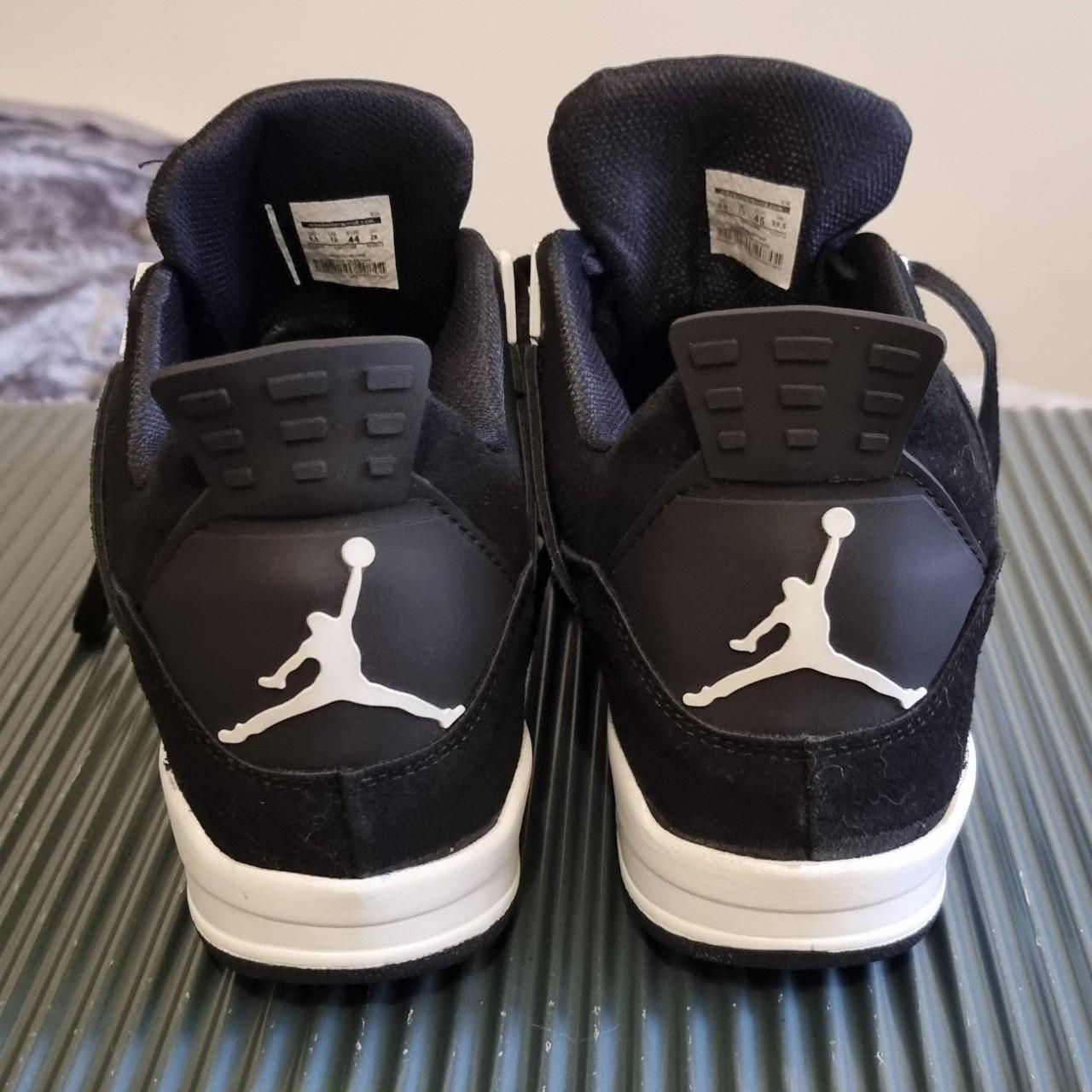 Mens Jordan 4 Trainers Shoes Size 10 Black White.... - Depop