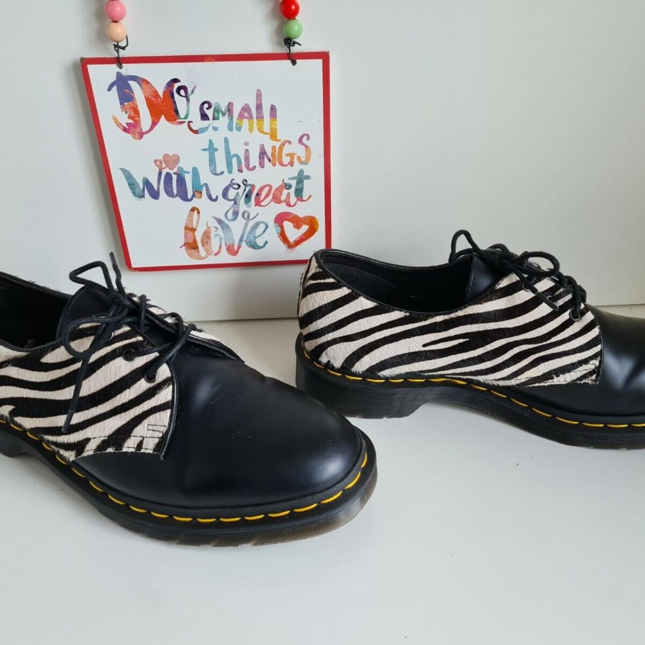 RARE Dr Doc Martens 1461 shoes zebra animal hair. Depop