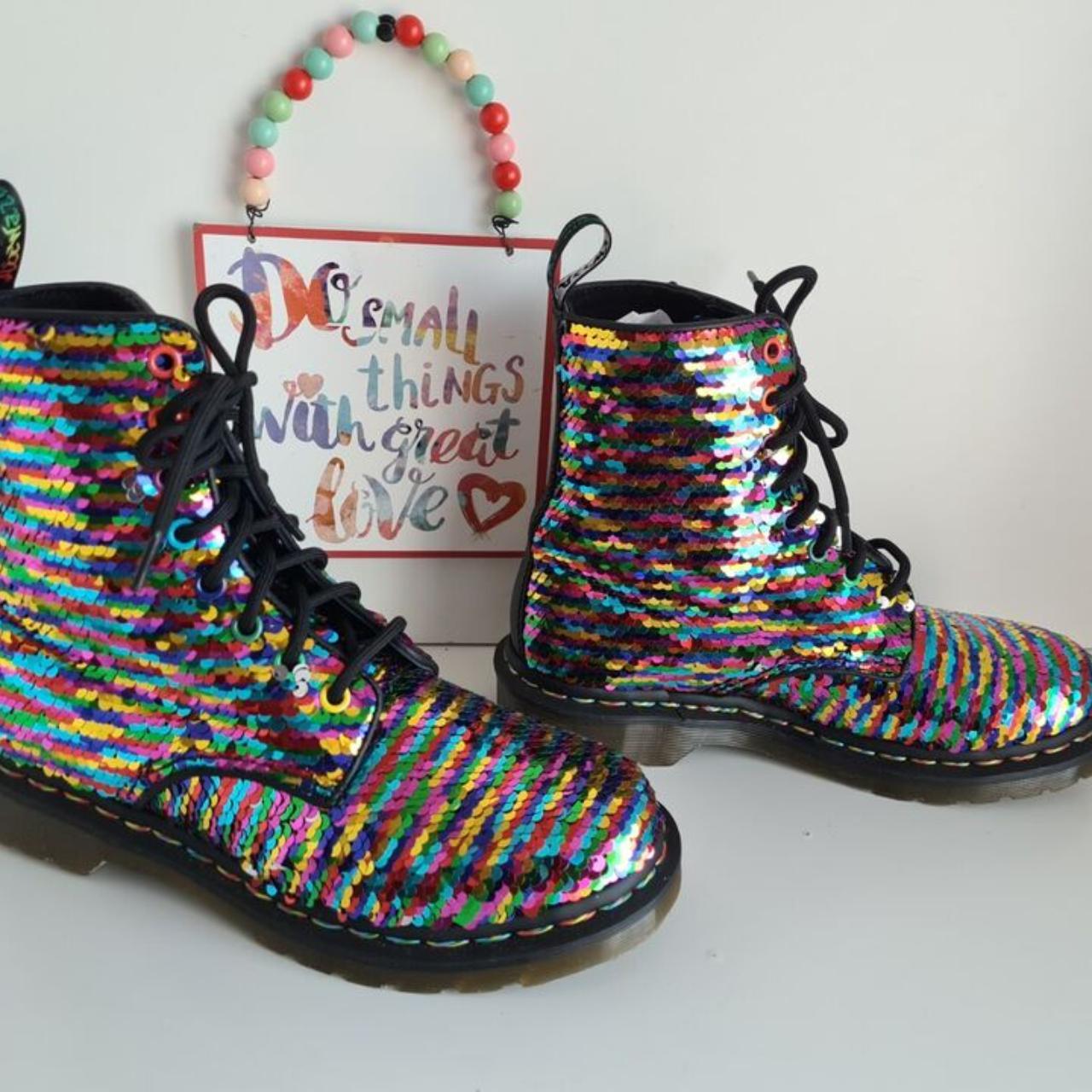 Dr martens 1460 pascal clearance boots in rainbow sequin