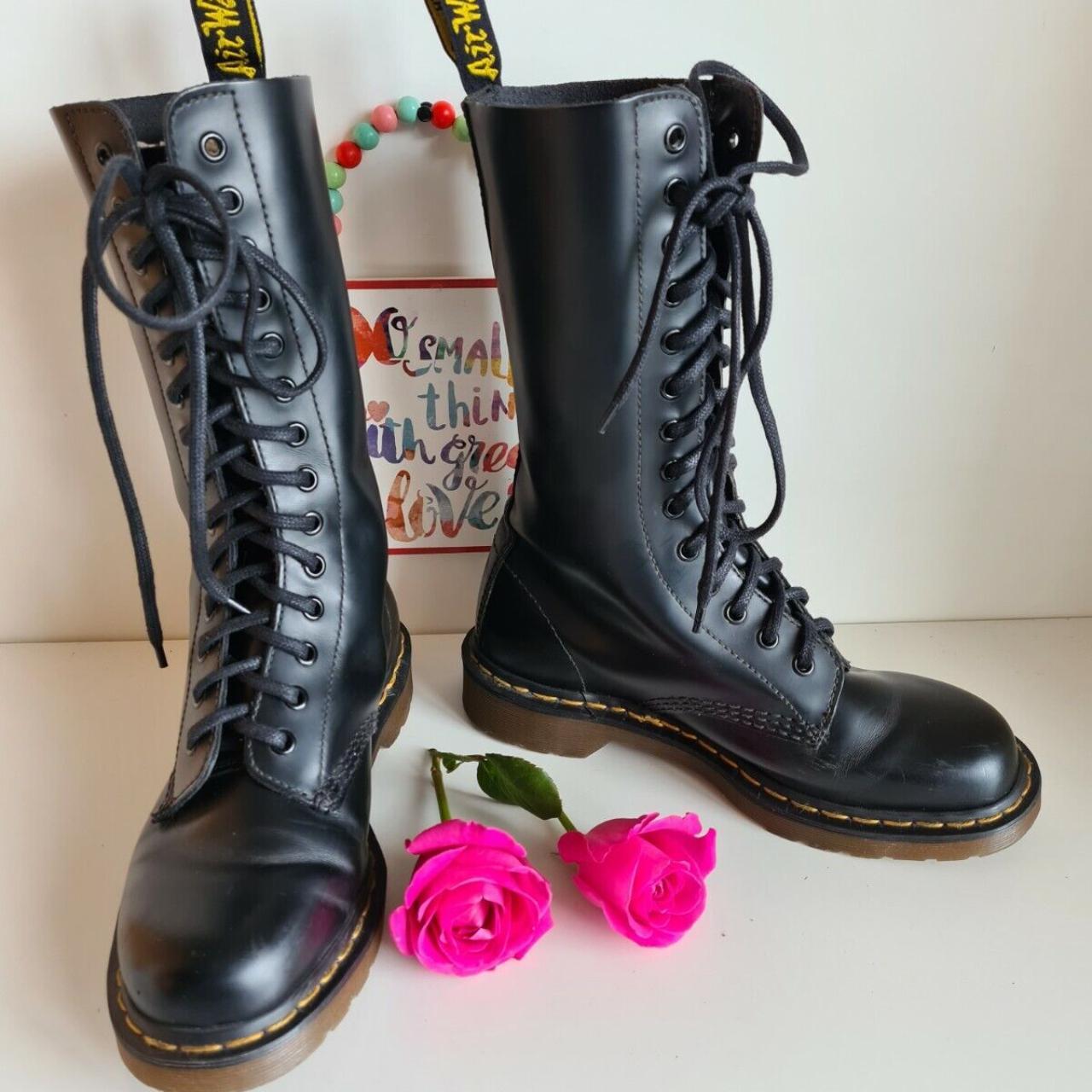 Dr Doc Martens 14 eye mid calf 1914 black punk boots