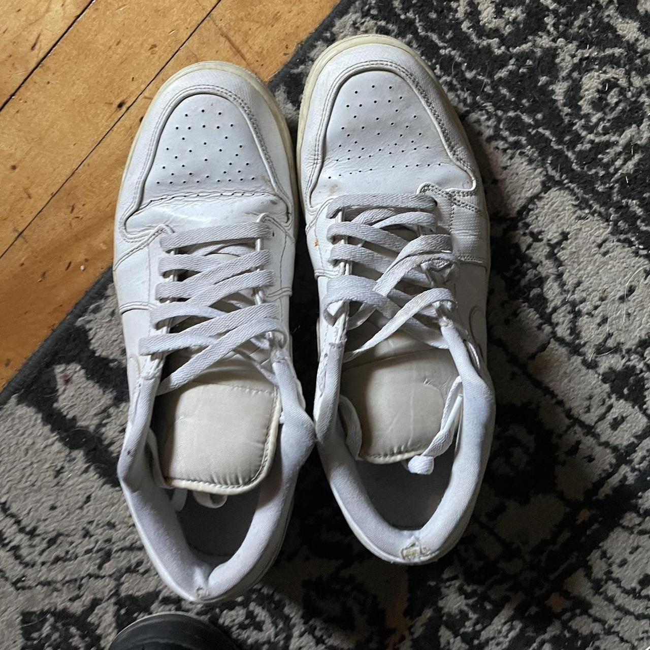 low top all white jordan 1