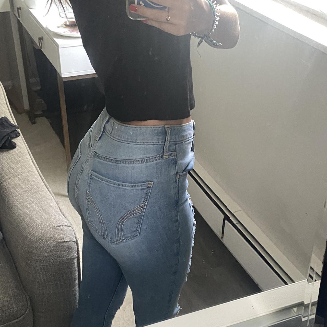 hollister skinny jeans with rips . i loved these... - Depop