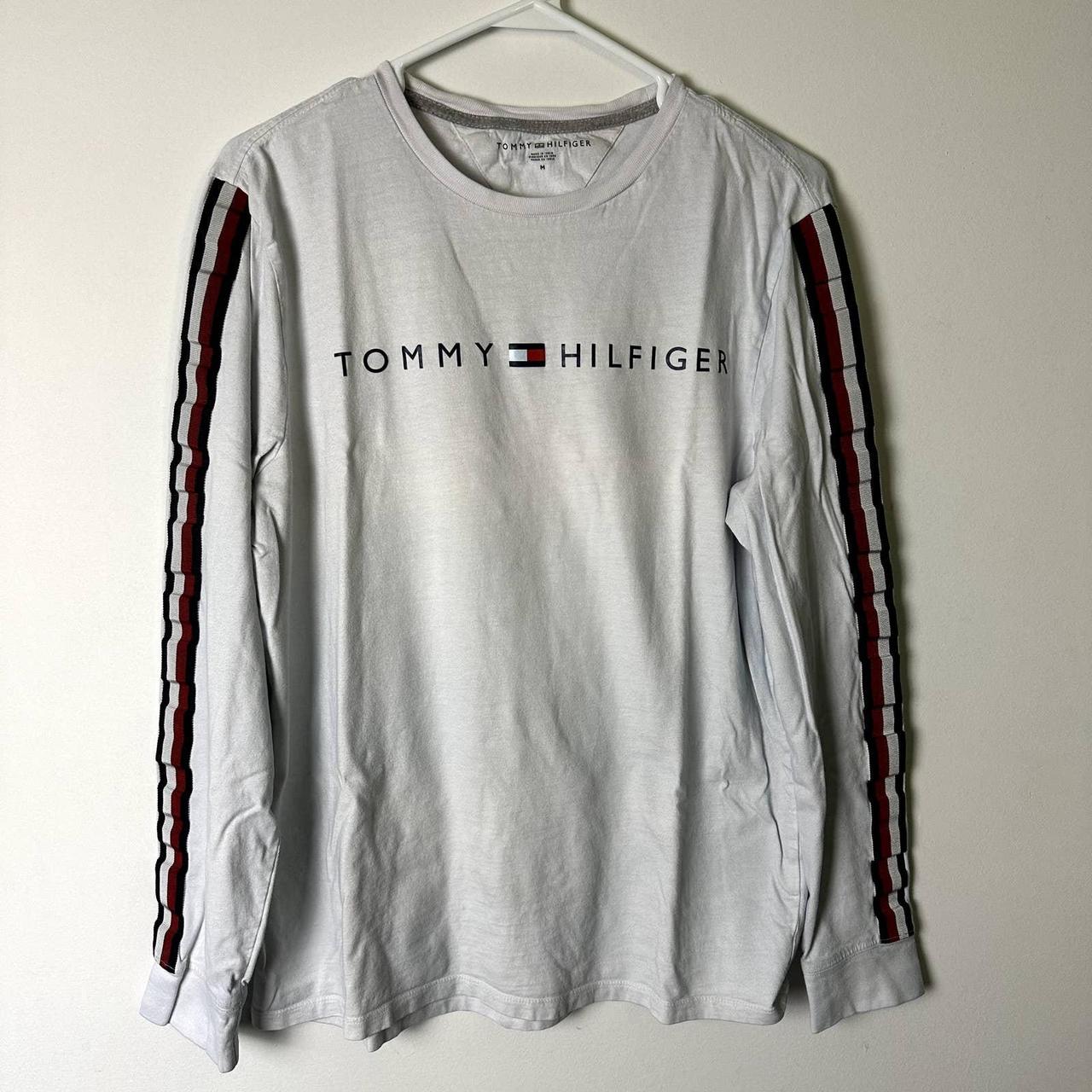 White Long Sleeve Tommy Hilfiger Tee Size M Fits... - Depop