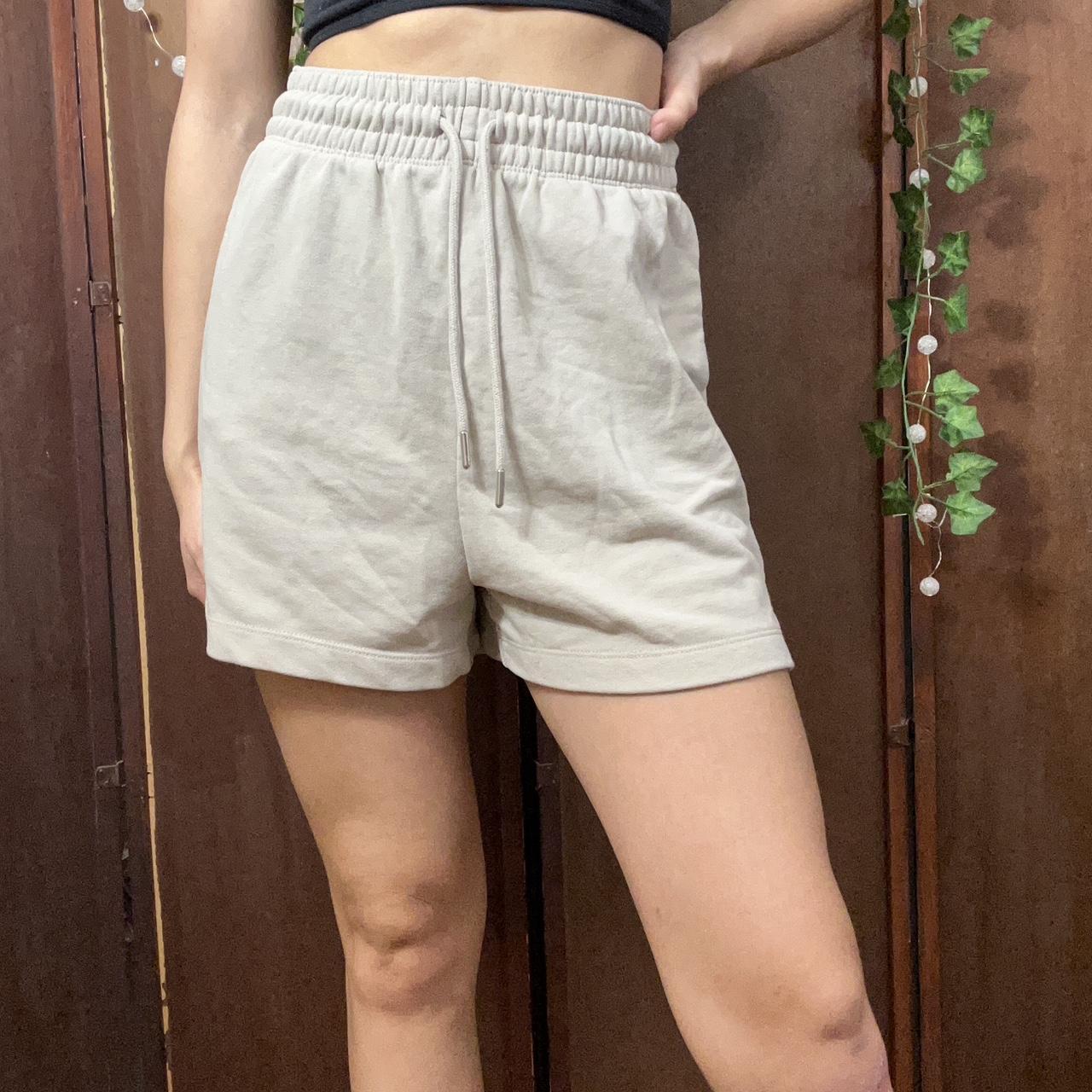 H M tan soft shorts w drawstrings and pockets Depop