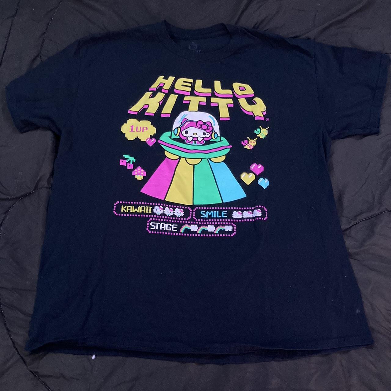 Hello Kitty Men's Black and Yellow T-shirt | Depop