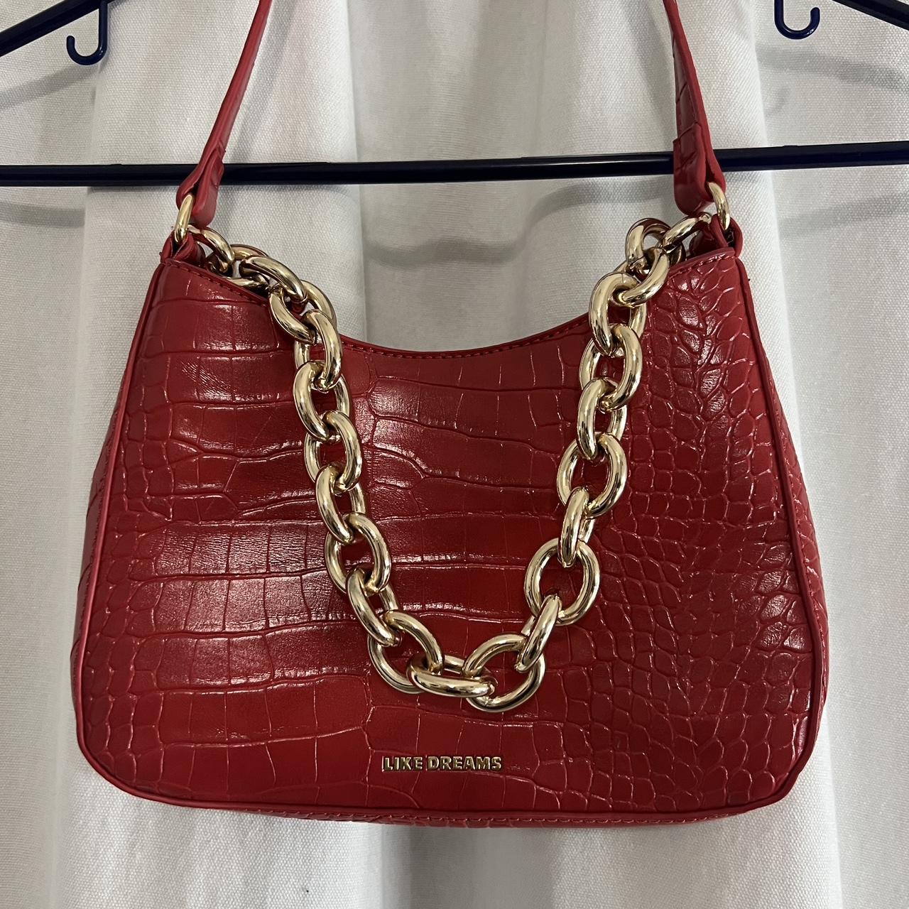 Like Dreams red side purse side purse gold Depop