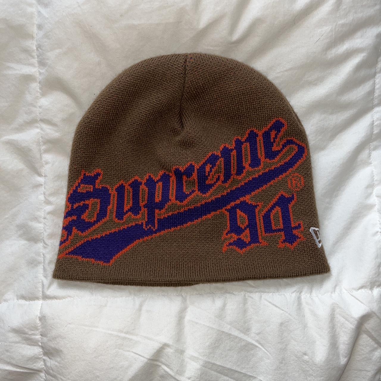 Supreme New Era S logo beanie has been worn a good - Depop