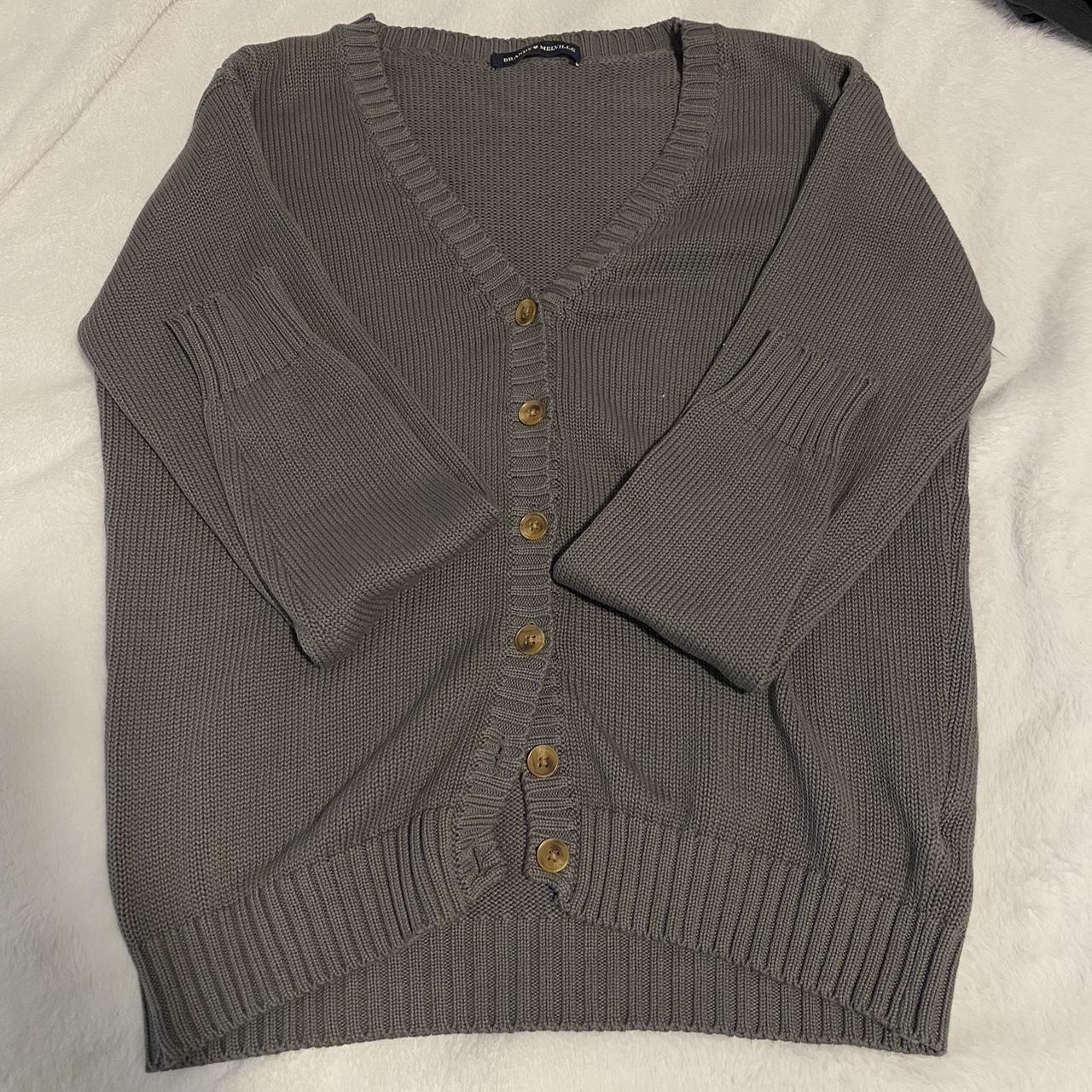 BRANDY MELVILLE GREY CARDIGAN🍂 - Oversized Fit -... - Depop